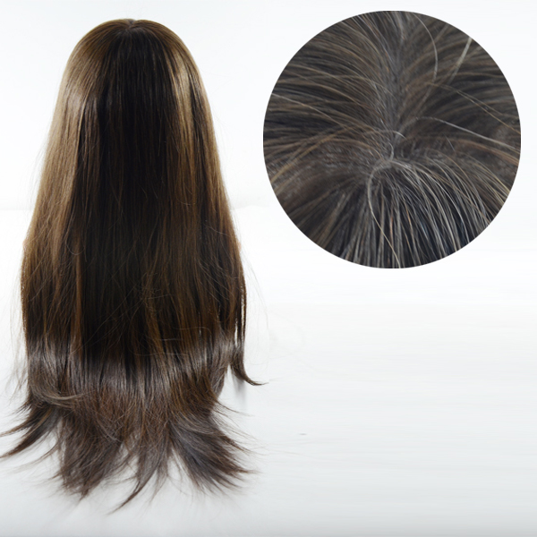 China factory black human hair front lace wig silk base front wig HN156